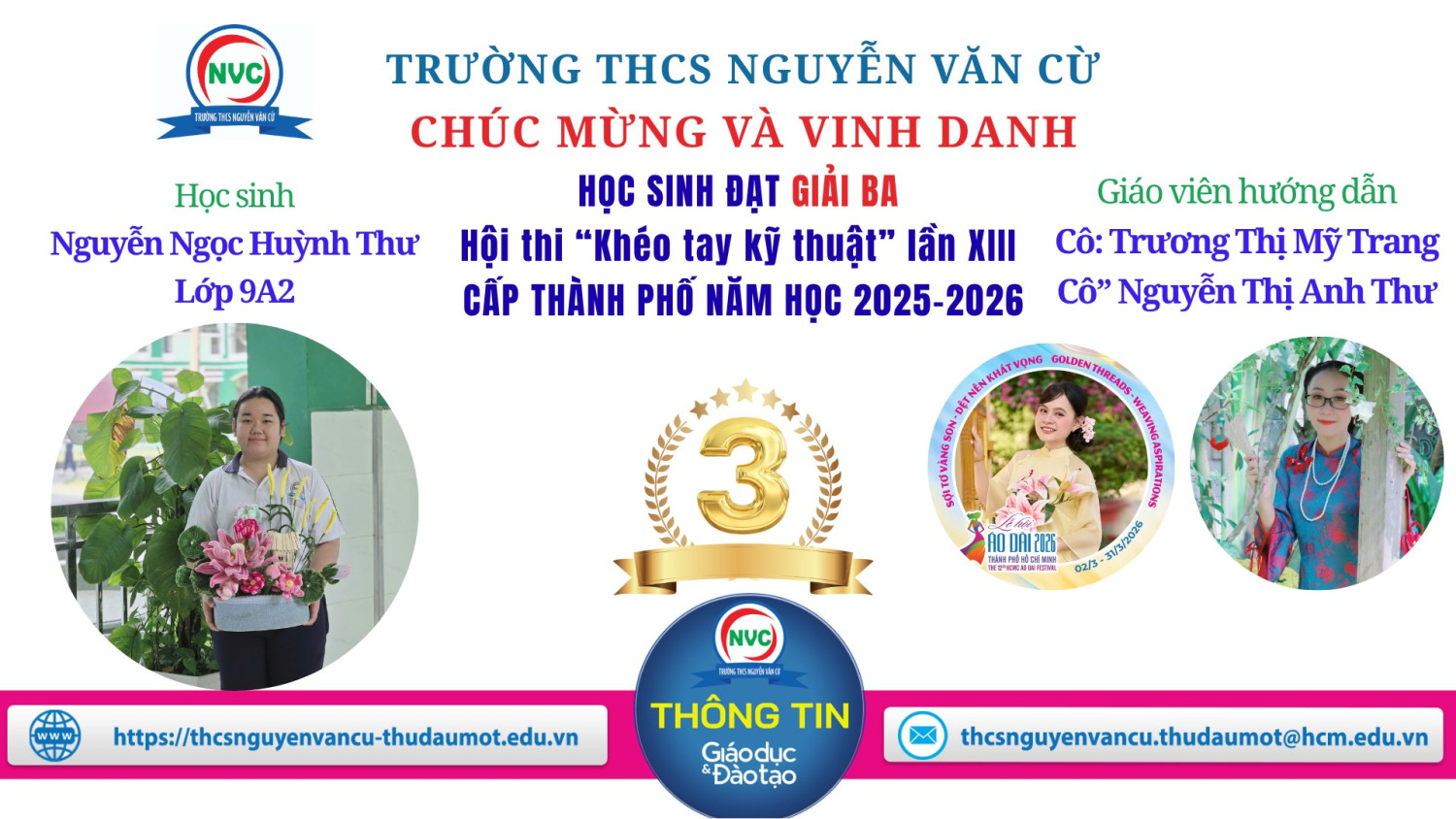 Vinh danh học sinh đạt giải ba Hội thi "Khéo tay kỹ thuật" cấp thành phố năm học 2025-2026